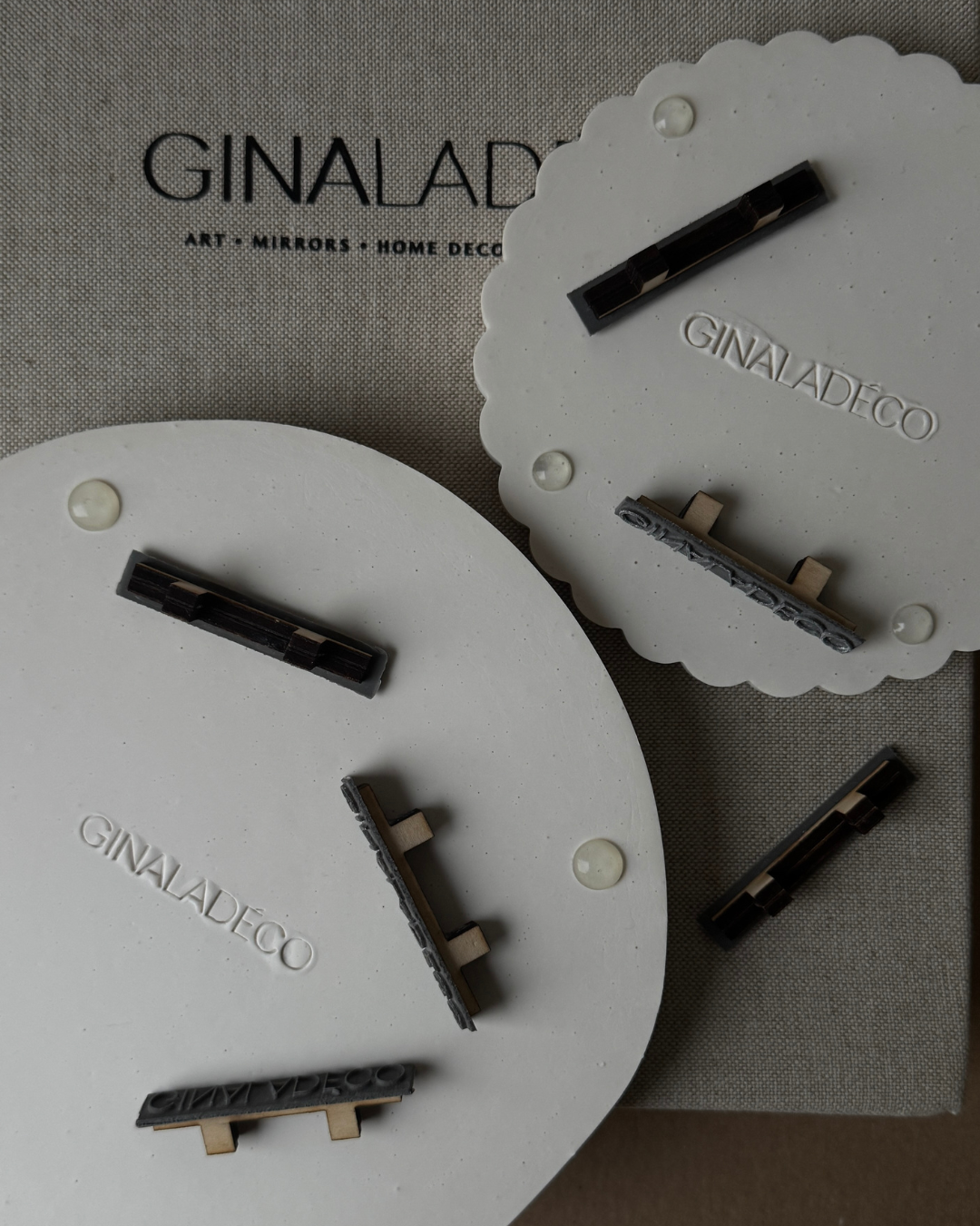 personalized jesmonite stamp, custom logo stamp, rubber stamp for resin, water-based resin branding tool, handmade stamp for A1 jesmonite, custom logo impression, branding tool for creatives, personalized resin accessory, logo stamp for makers, lightweight custom stamp, logo stamping tool, wood and rubber stamp, artisan branding stamp, ginaladeco