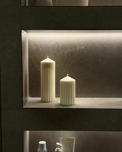 RIBBED PILLAR. CANDLE