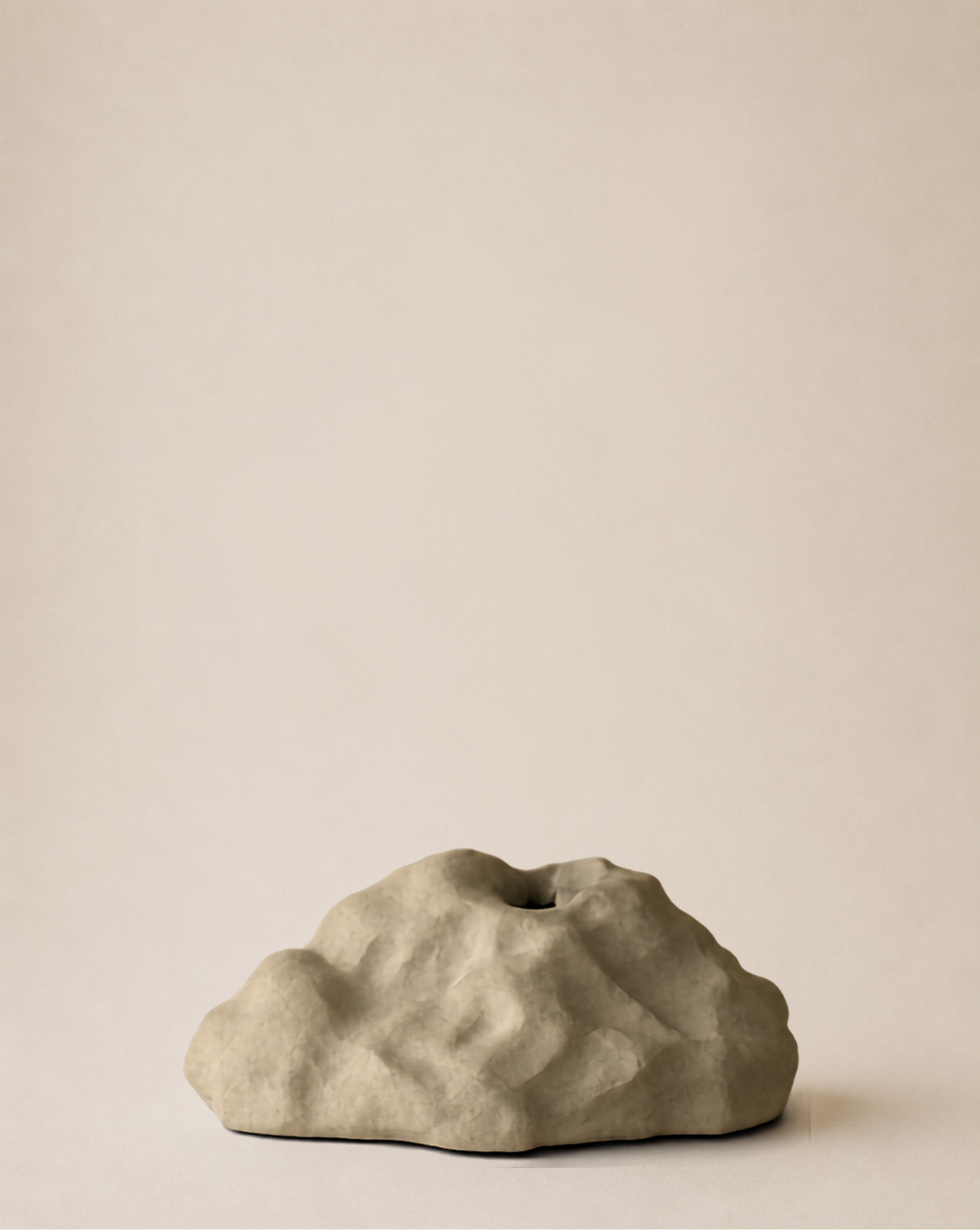 hand-poured micro concrete sculpture, modern minimalist art piece, unique concrete decor, sculptural home accent, almond beige stone-look finish, functional art object, vase for single branch or stem, contemporary decor for living room or office, eco-friendly sculptural piece, high-quality concrete art, handmade decor for modern homes, statement art piece, functional decorative sculpture, versatile decor for floral arrangements, premium home decor, bespoke design sculpture, handmade art for home styling, gi
