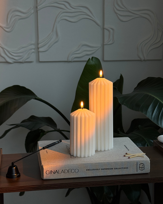 RIBBED PILLAR. CANDLE