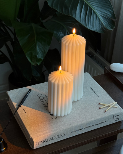 RIBBED PILLAR. CANDLE