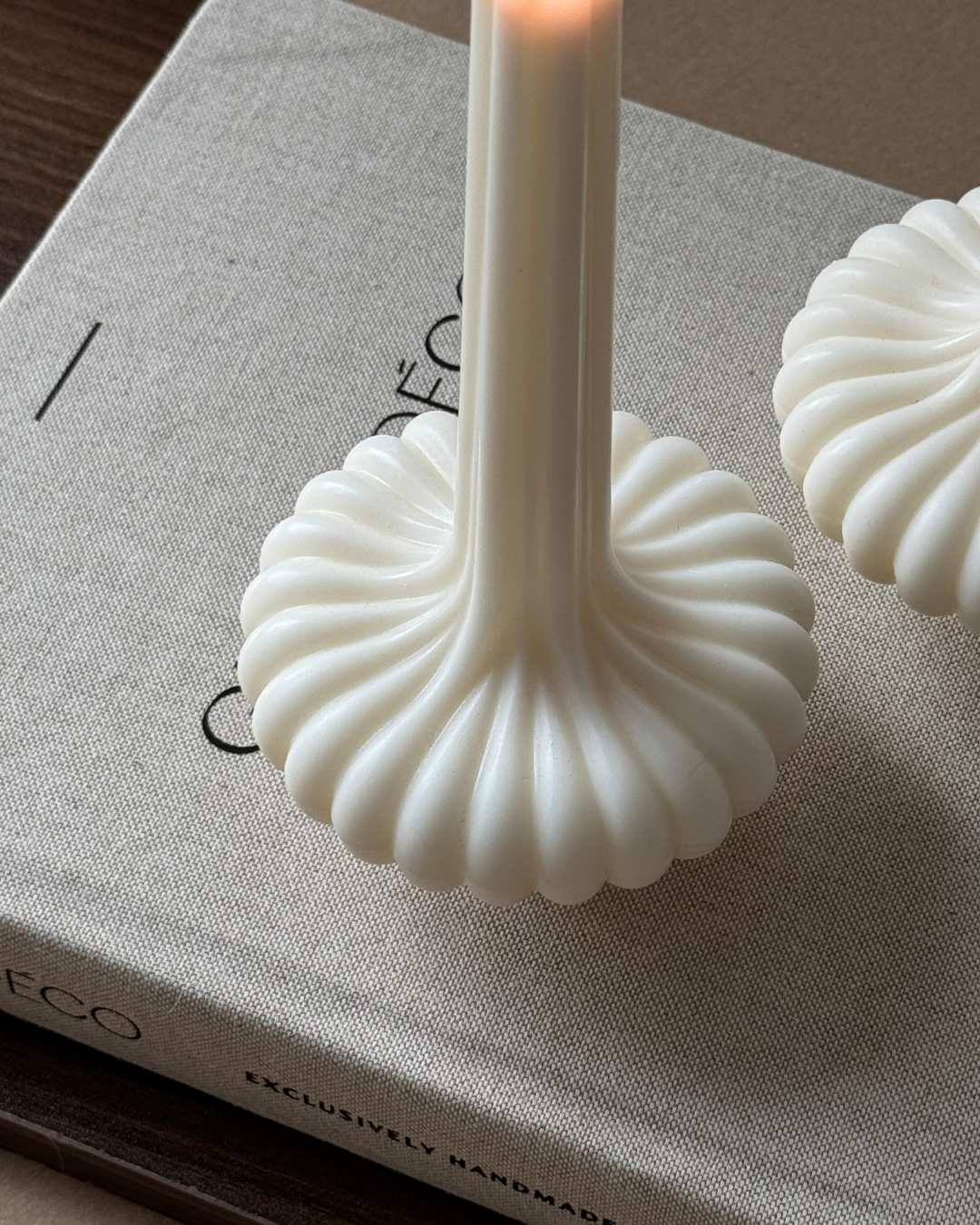 Orchard pillar candle, decorative sculptural candle, elegant soy wax candle, handmade home decor, minimalist tall candle, textured pillar design, neutral interior candle, unscented soy candle, home accent candle, artful wax piece, statement candle, gift for decor lovers, hand-poured wax, cotton wick candle, clean design, ginaladeco
