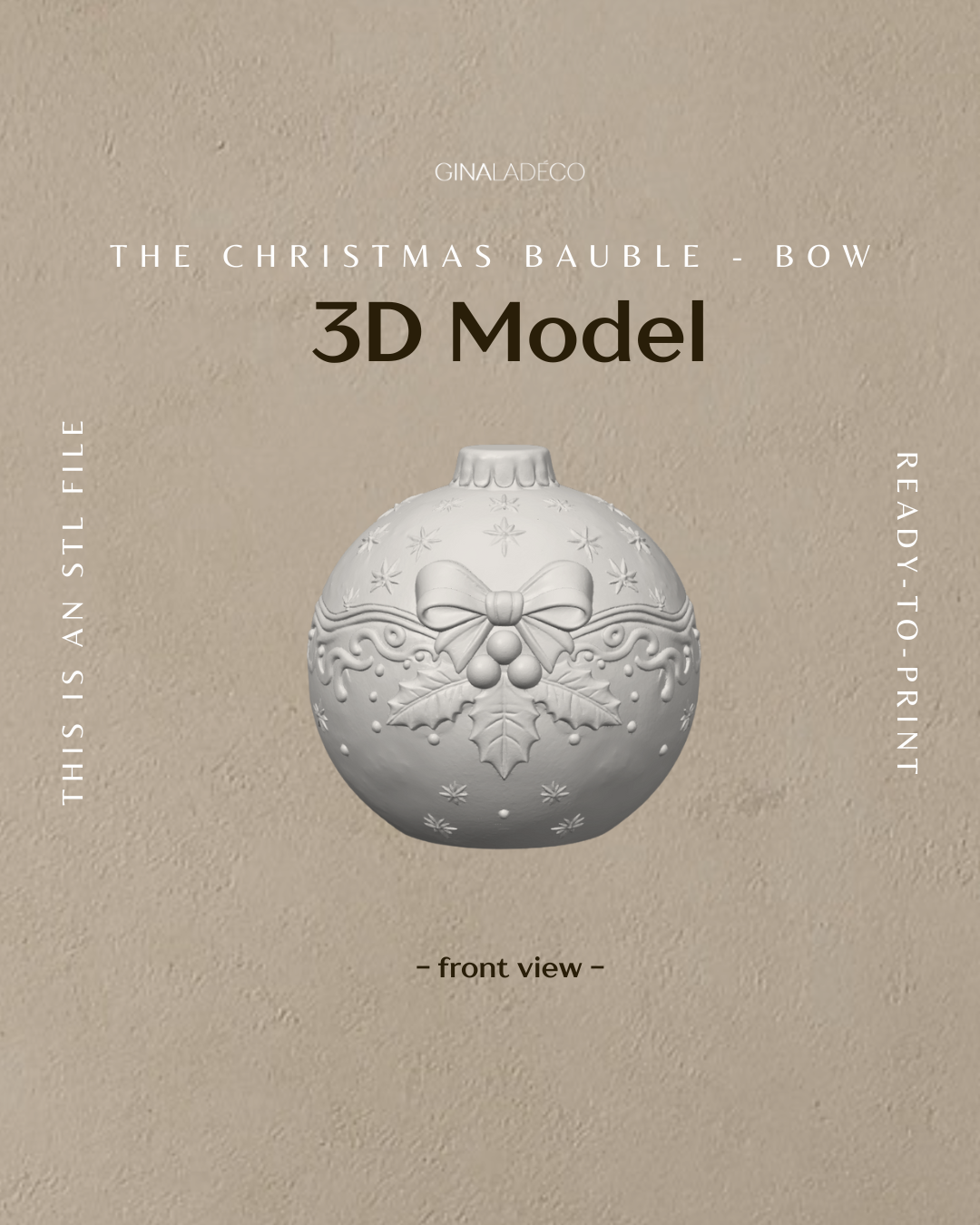 The Christmas Bauble - Bow - 3D Model (STL File)