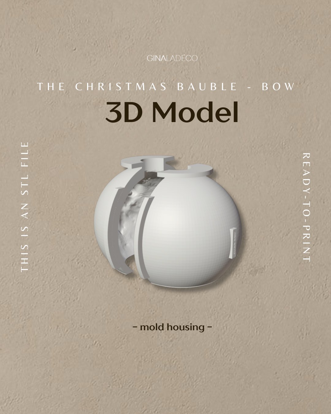 The Christmas Bauble - Bow - 3D Model (STL File)