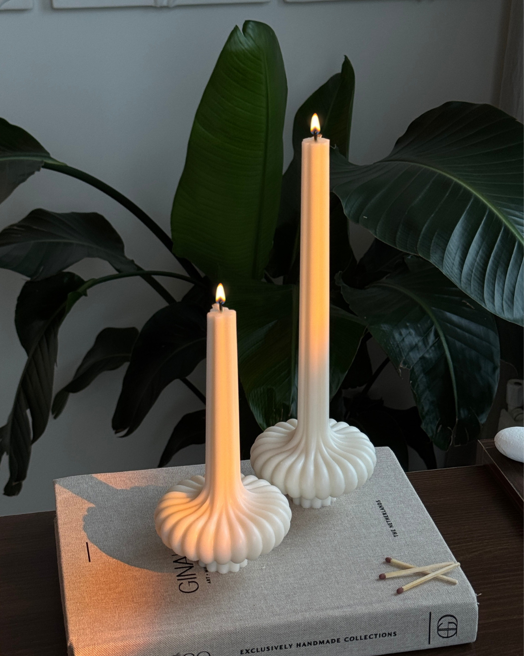 Orchard pillar candle, decorative sculptural candle, elegant soy wax candle, handmade home decor, minimalist tall candle, textured pillar design, neutral interior candle, unscented soy candle, home accent candle, artful wax piece, statement candle, gift for decor lovers, hand-poured wax, cotton wick candle, clean design, ginaladeco