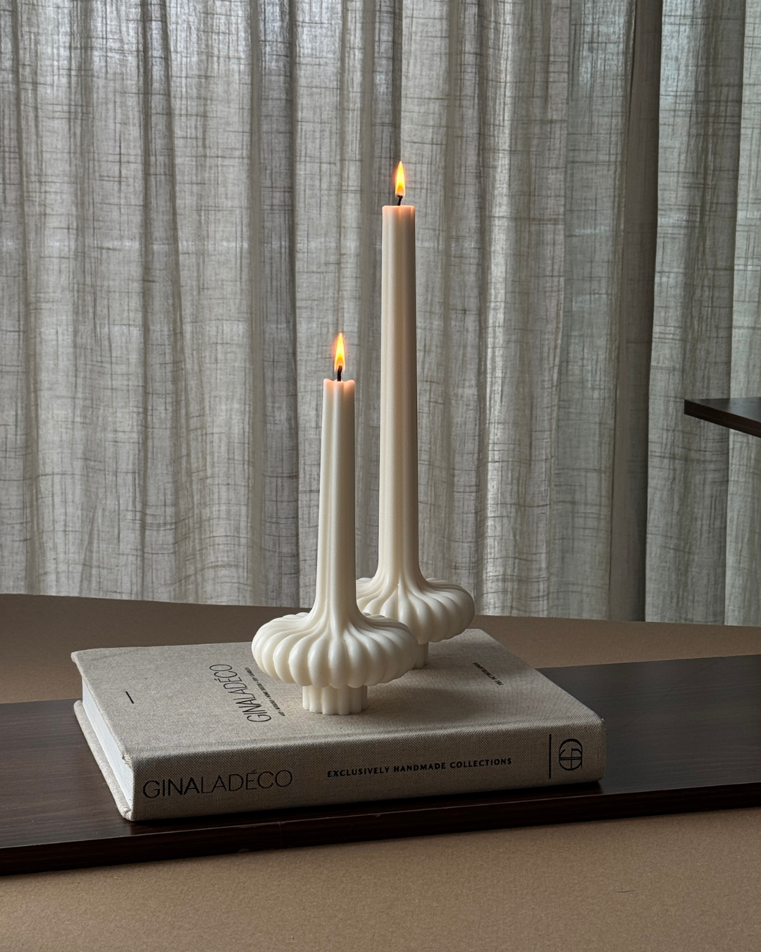 Orchard pillar candle, decorative sculptural candle, elegant soy wax candle, handmade home decor, minimalist tall candle, textured pillar design, neutral interior candle, unscented soy candle, home accent candle, artful wax piece, statement candle, gift for decor lovers, hand-poured wax, cotton wick candle, clean design, ginaladeco