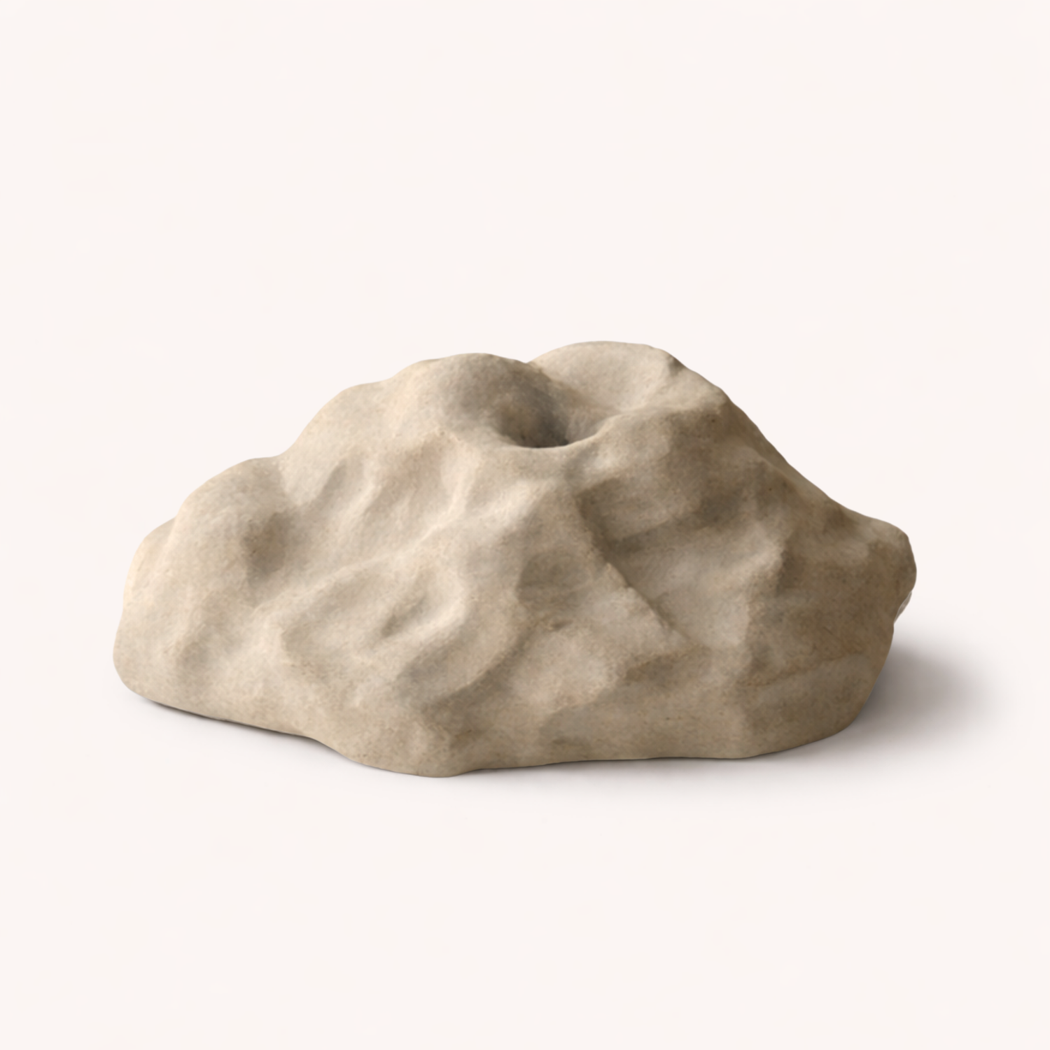 hand-poured micro concrete sculpture, modern minimalist art piece, unique concrete decor, sculptural home accent, almond beige stone-look finish, functional art object, vase for single branch or stem, contemporary decor for living room or office, eco-friendly sculptural piece, high-quality concrete art, handmade decor for modern homes, statement art piece, functional decorative sculpture, versatile decor for floral arrangements, premium home decor, bespoke design sculpture, handmade art for home styling, gi