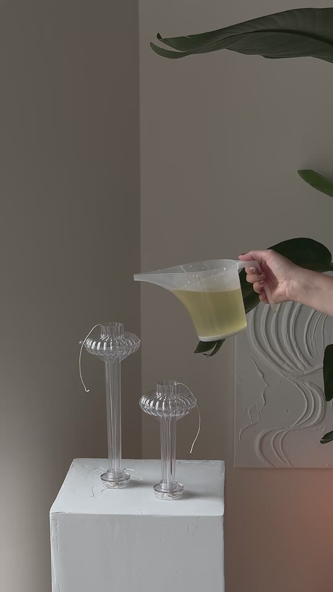Orchard pillar candle, decorative sculptural candle, elegant soy wax candle, handmade home decor, minimalist tall candle, textured pillar design, neutral interior candle, unscented soy candle, home accent candle, artful wax piece, statement candle, gift for decor lovers, hand-poured wax, cotton wick candle, clean design, ginaladeco